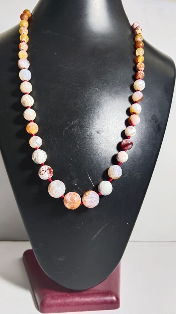 Carnelian and Aventurine Gemstone Necklace