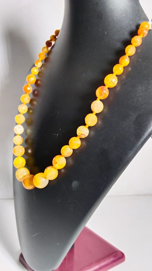 Carnelian Graduated Round Bead Necklace