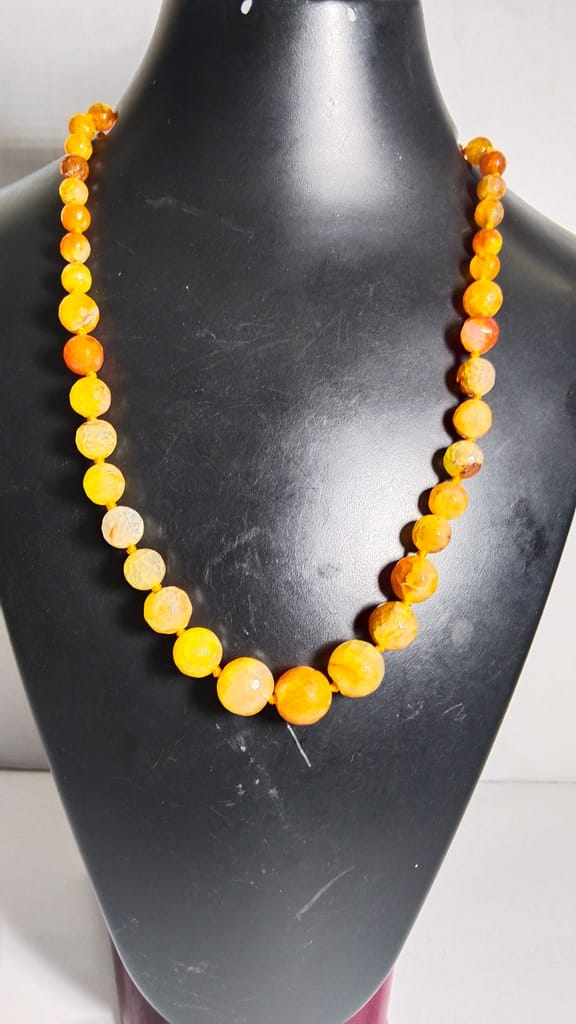 Carnelian Graduated Round Bead Necklace