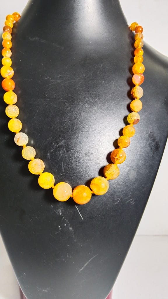 Carnelian Graduated Round Bead Necklace
