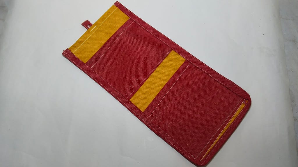 Red and Yellow Burlap 3-Pocket Wall Organizer