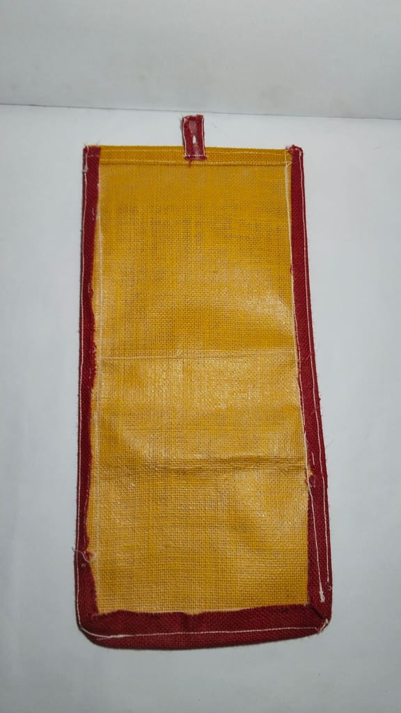 Red and Yellow Burlap 3-Pocket Wall Organizer