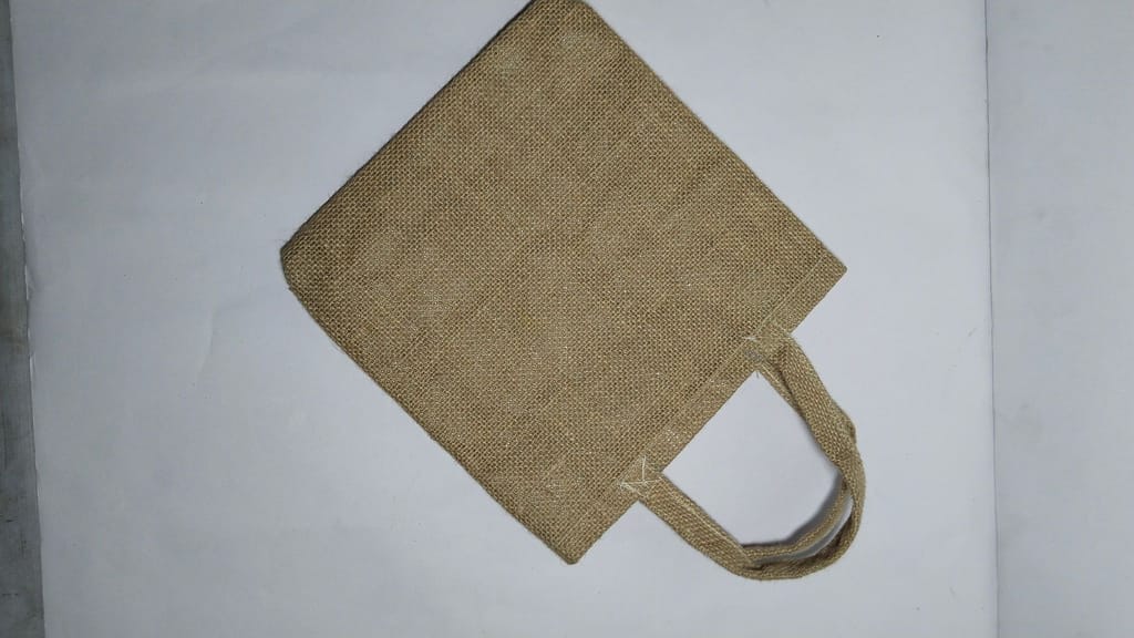 Natural Burlap Tote Bag with Reinforced Stitching and Double Handles