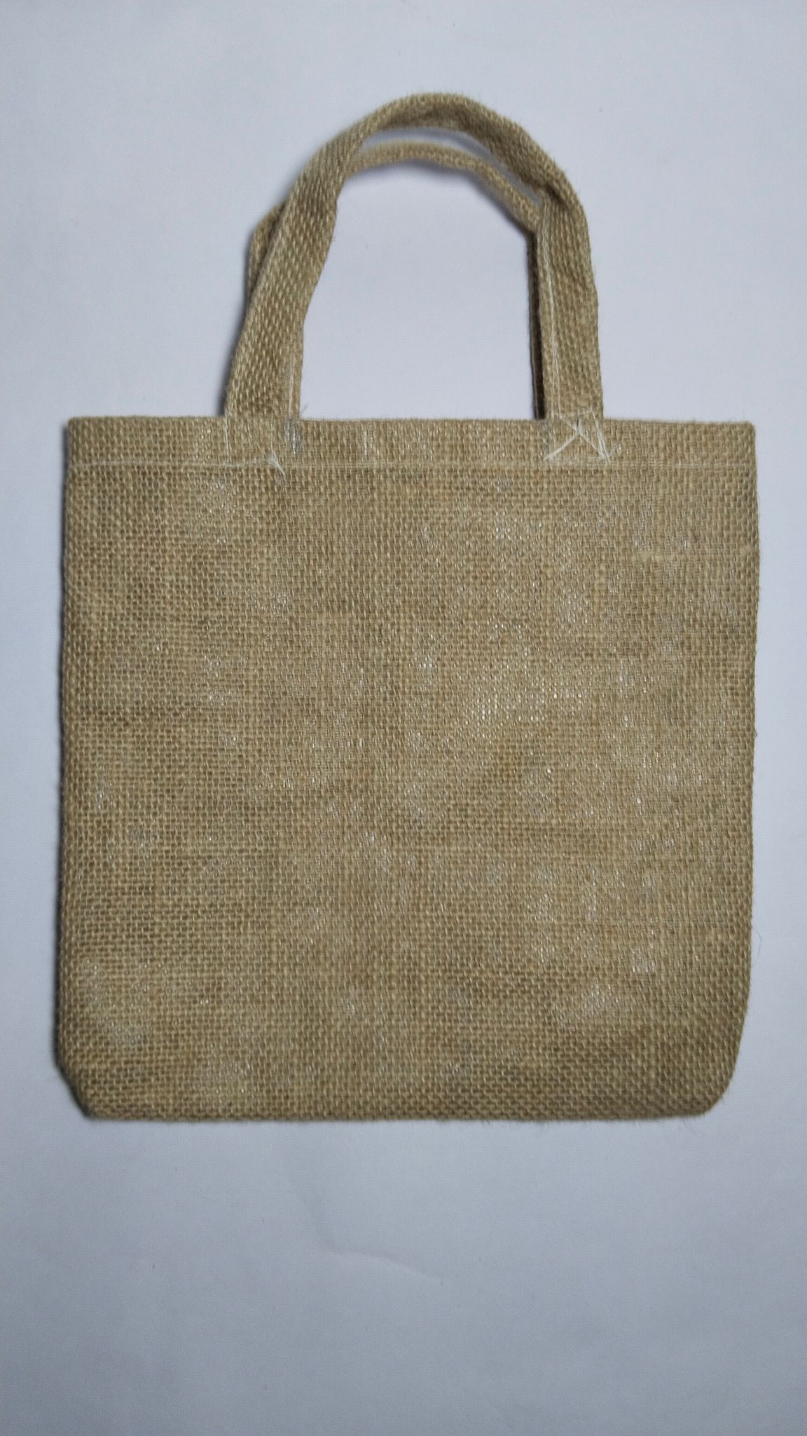 Natural Burlap Tote Bag with Reinforced Stitching and Double Handles