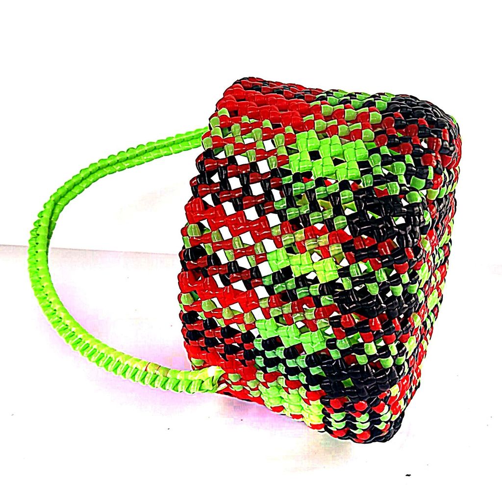 Handwoven Plastic Grocery temple Basket