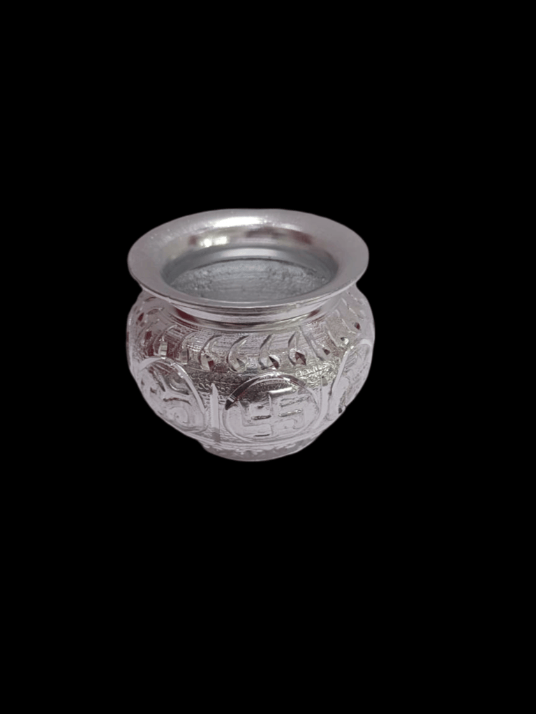 German Silver 3 Inch Kalash Chambu For Home Pooja Deccor - Pooja Needs | Buy online on ZillyBuy