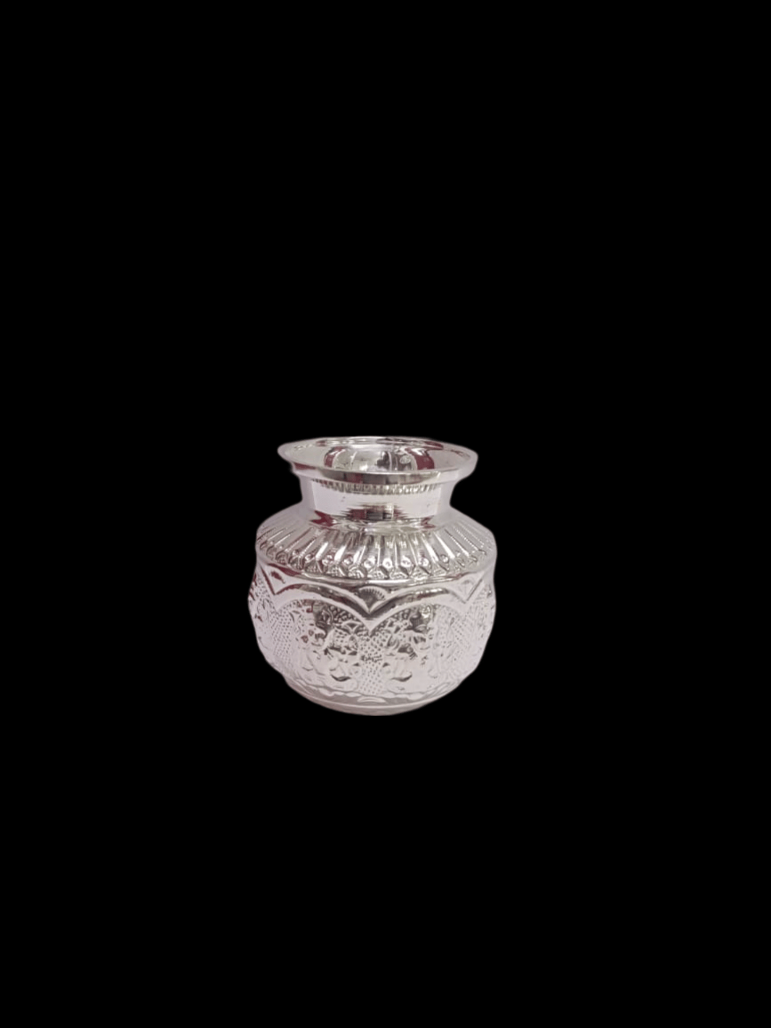 Ashtalakshmi Chembhu Silver Kalash for Puja (5 inch)