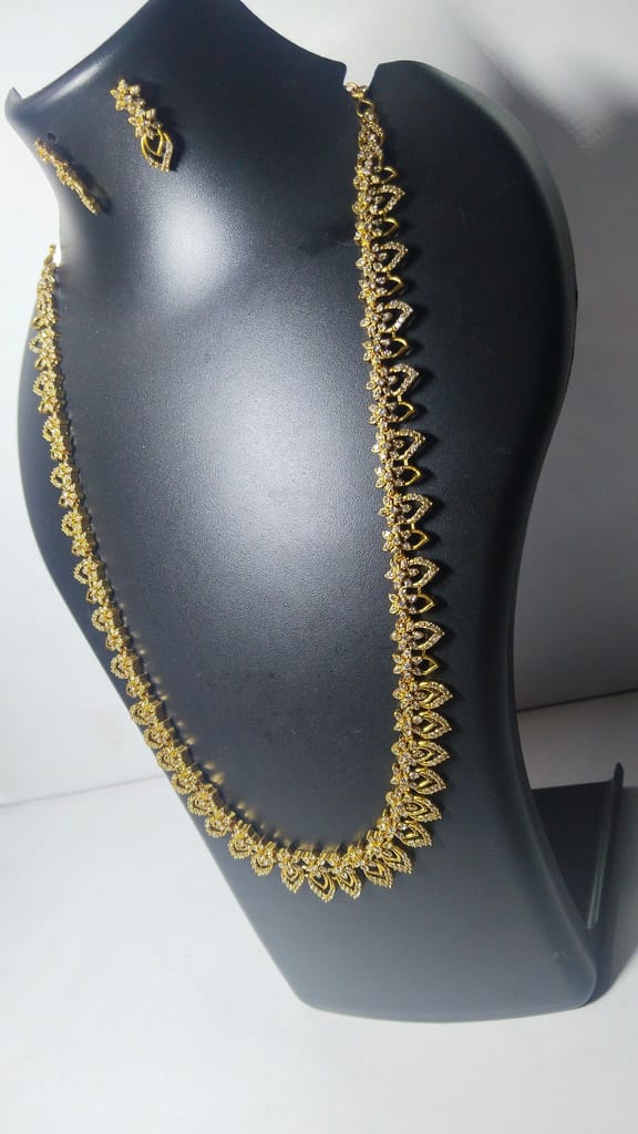 Bridal Necklace Set with Earrings in Gold Plated