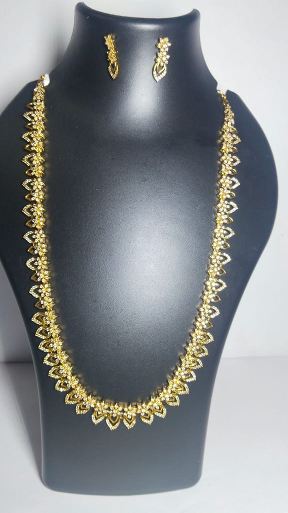 Bridal Necklace Set with Earrings in Gold Plated