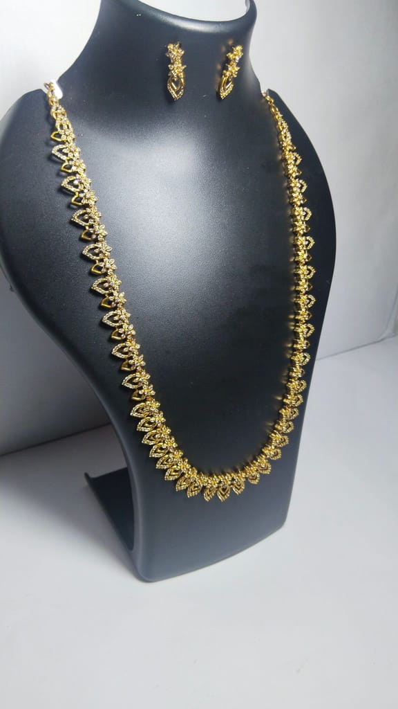 Bridal Necklace Set with Earrings in Gold Plated