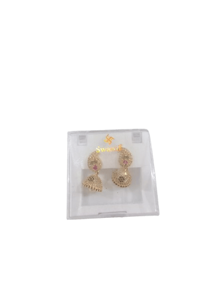 Gold Plated Meenakari Kundan Jhumki Earrings - Earrings | Buy online on ZillyBuy