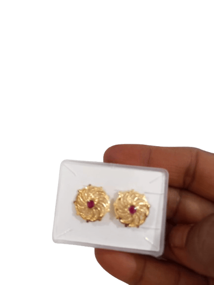 Gold Plated Kundan and Pearl Stud Earrings - Earrings | Buy online on ZillyBuy