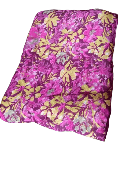 Magenta and Yellow Floral Georgette Saree