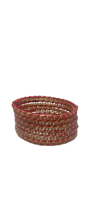 Red and Gold Bangles Set of 8 - Bangles & Bracelets | Buy online on ZillyBuy