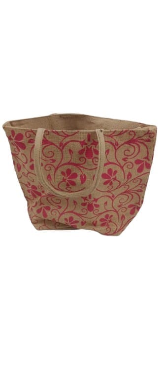 Floral Printed Jute Tote Bag with Double Handles - Handbags | Buy online on ZillyBuy