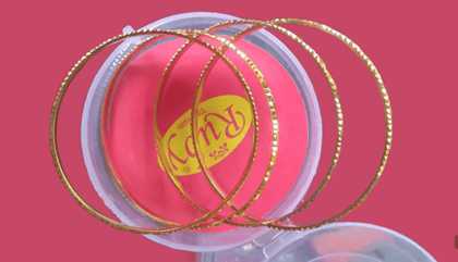 Gold Plated Metal Bangles Set of 4 Gold Plated Metal Bangles Set of 4