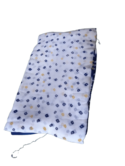 Women's Blue and White Bandhani Printed Saree