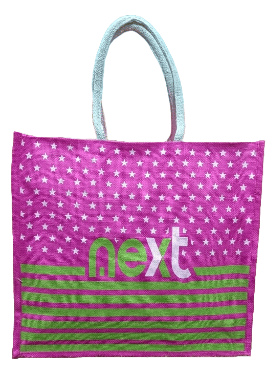 NEXT Pink Stars Jute Tote Bag