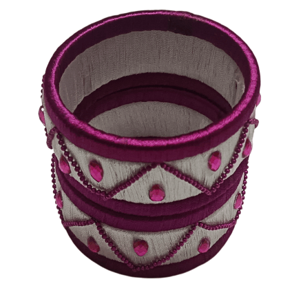 Beautiful Silk Thread Bangles With Stone Work - 2-4 size - Bangles & Bracelets | Buy online on ZillyBuy