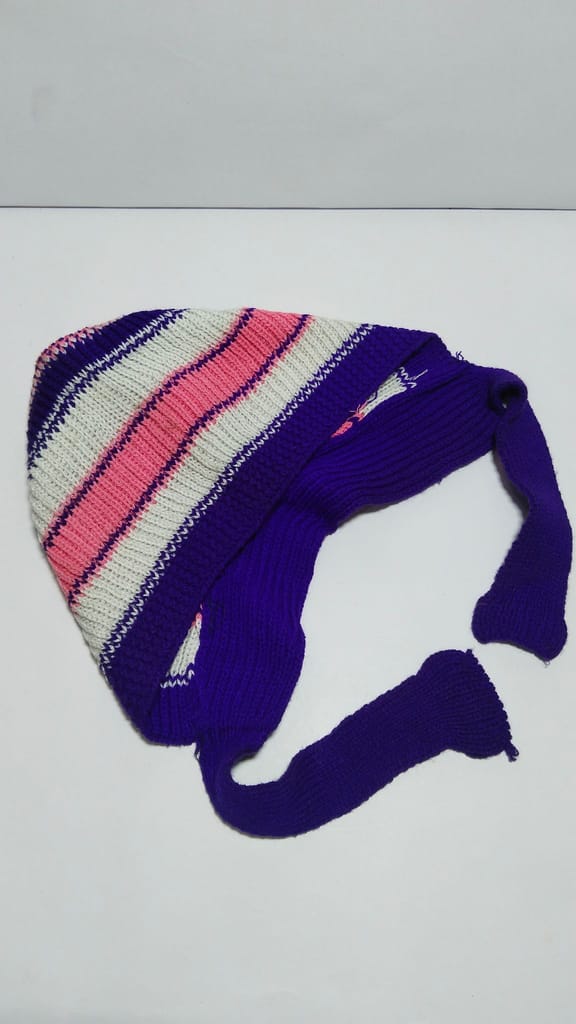 Striped Knit Beanie with Ear Flaps