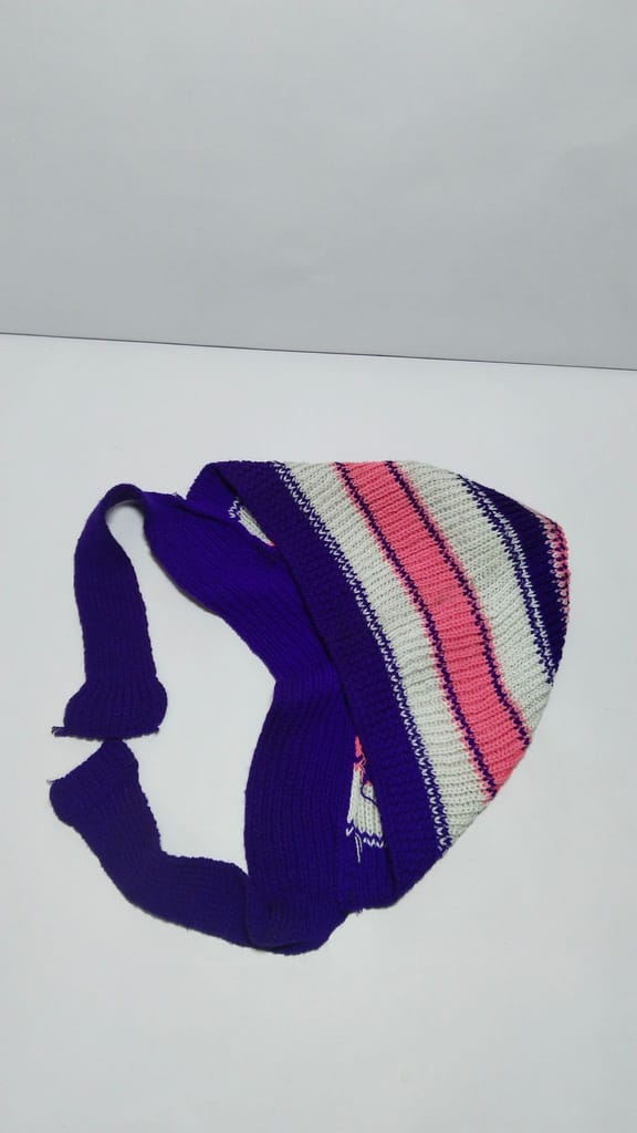 Striped Knit Beanie with Ear Flaps