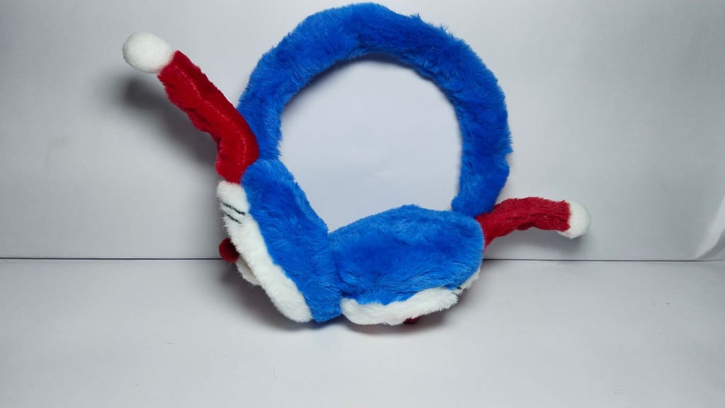 Blue Santa Hat Earmuffs