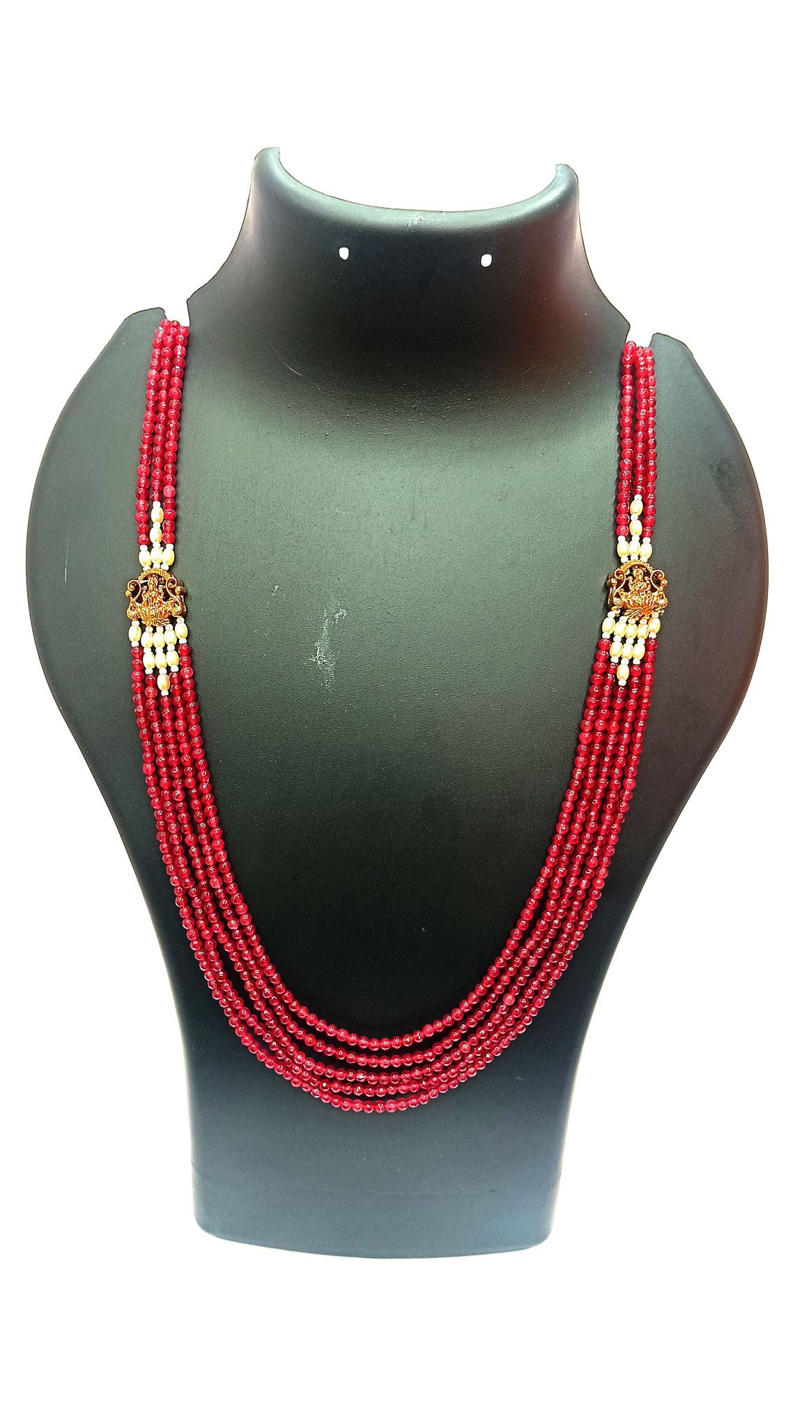 Red Beads Traditional Indian Necklace Set