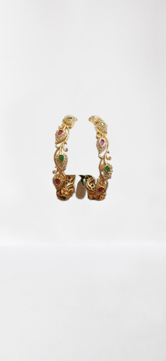 Gold Plated Peacock Design Bangle Set - Bangles & Bracelets | Buy online on ZillyBuy