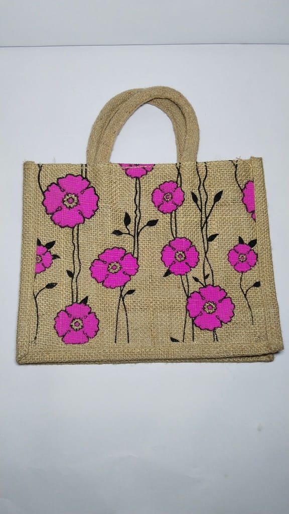 Floral Printed Jute Bag