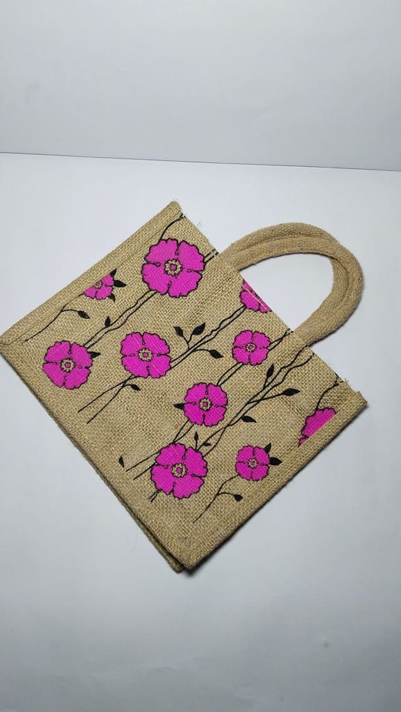 Floral Printed Jute Bag