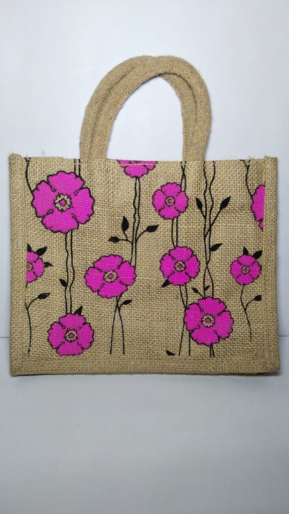 Floral Printed Jute Bag