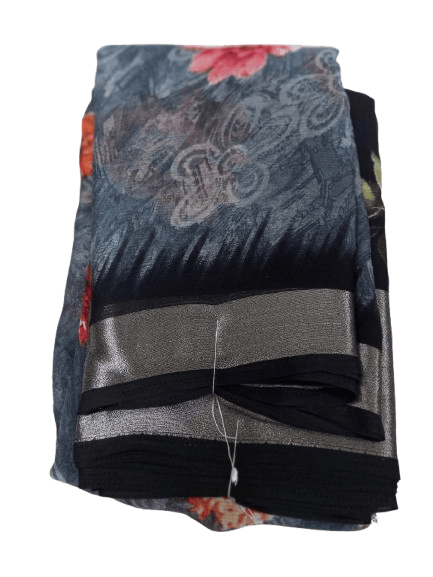 Georgette Saree With Blouse Piece  5.5 meters with combined blouse - Sarees | Buy online on ZillyBuy