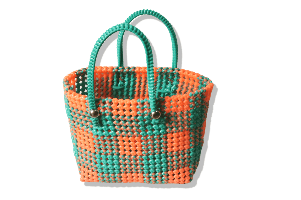 Handmade Colorful Plastic Woven Basket