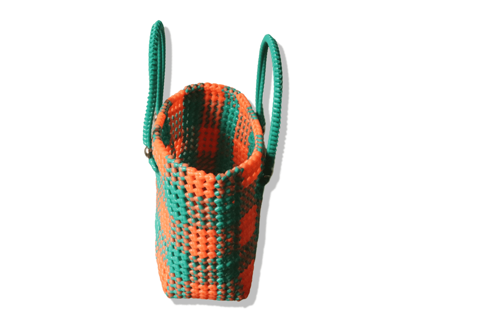 Handmade Colorful Plastic Woven Basket