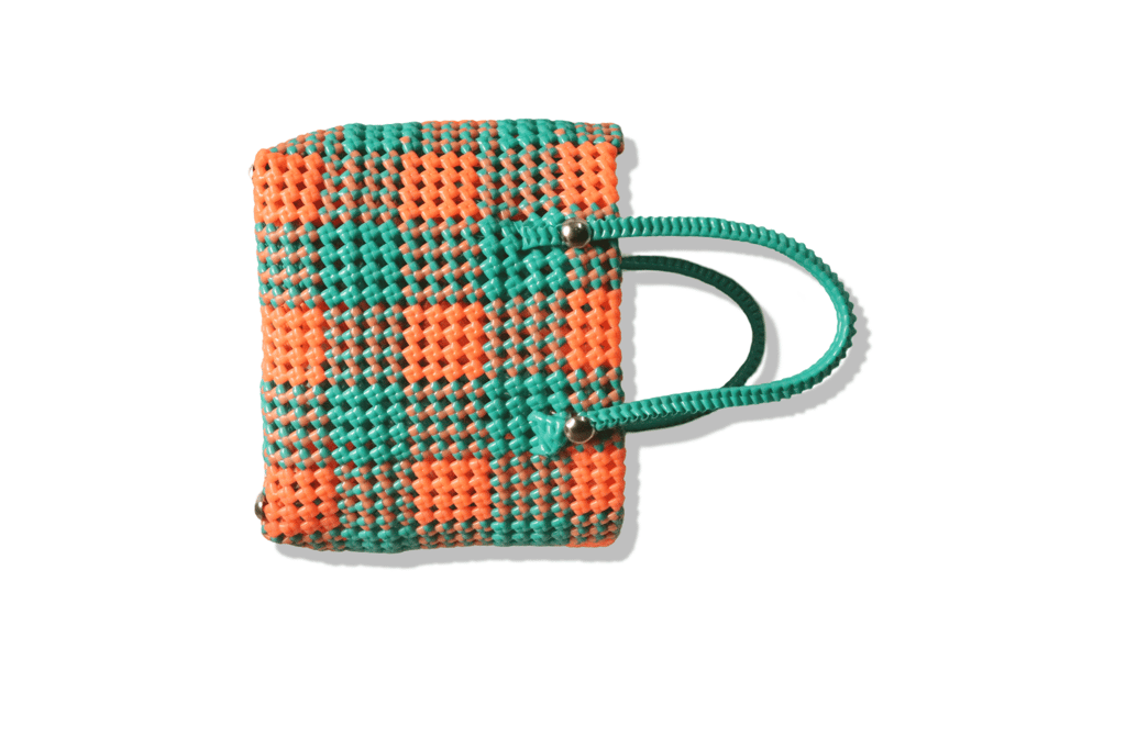 Handmade Colorful Plastic Woven Basket