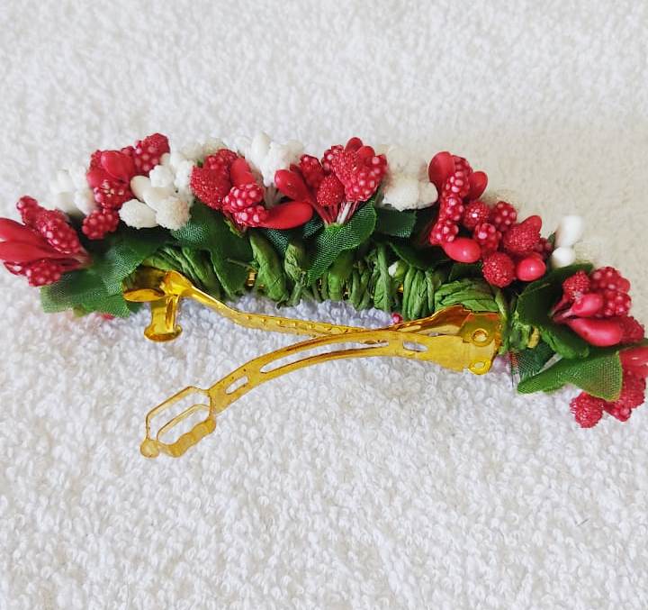 Red and White Berry Hair Clip