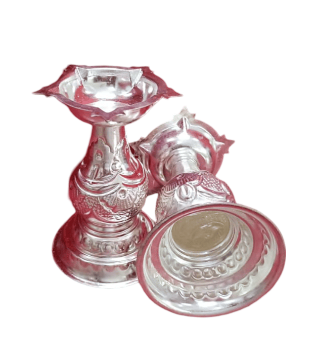 Silver Kalash Diya for Home and Temple (Pack of 2)