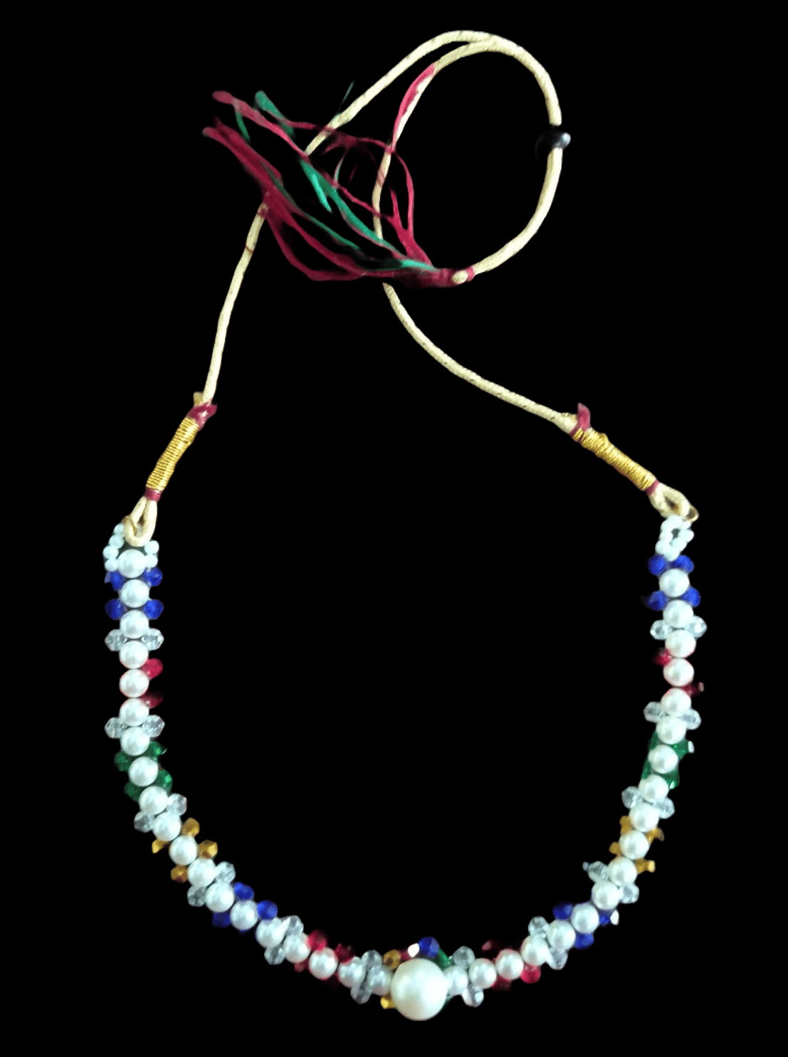 Pearl and Multicolor Beaded Necklace