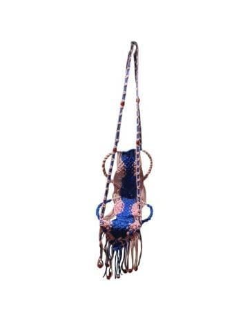 Macrame Hanging Chair Swing Seat - Blue and Pink