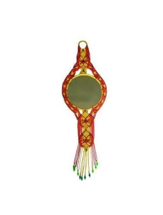 Macrame Wall Mirror with Beaded Fringe