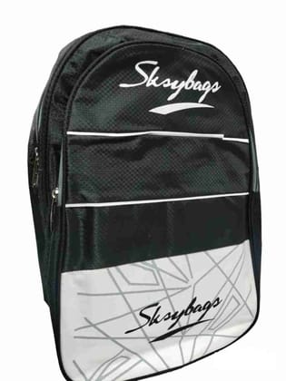 Unisex Black and White Geometric  SCHOOL Print Backpack
