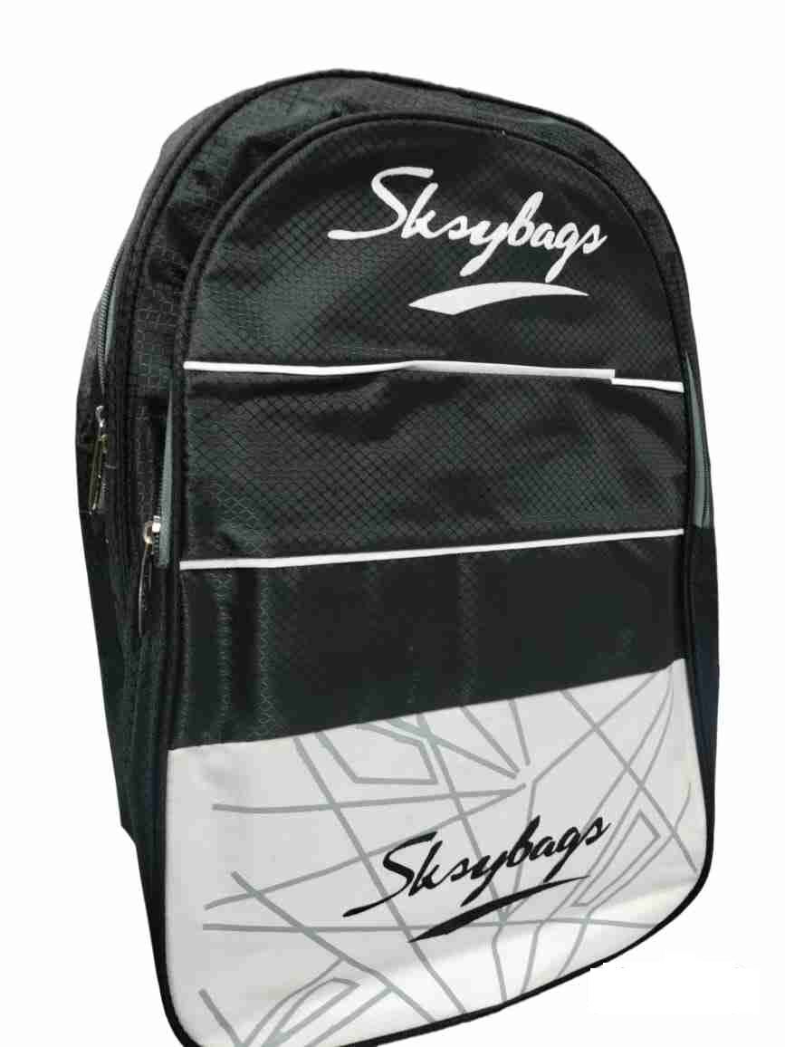 Unisex Black and White Geometric SCHOOL Print Backpack