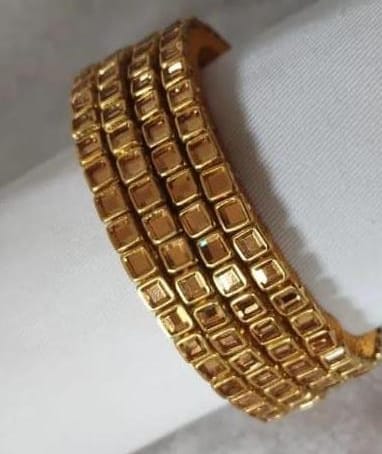 Gold Plated Kundan Bangles Set of 4