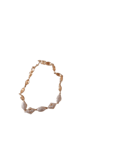 Gold Plated Tennis Bracelet with Round Cubic Zirconia Stones