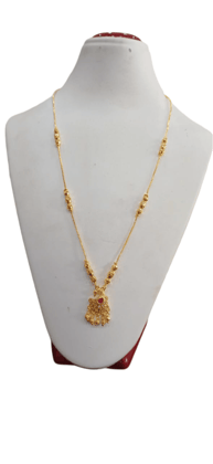 Delicate Gold Plated Ball Chain Necklace with Peacock Pendant