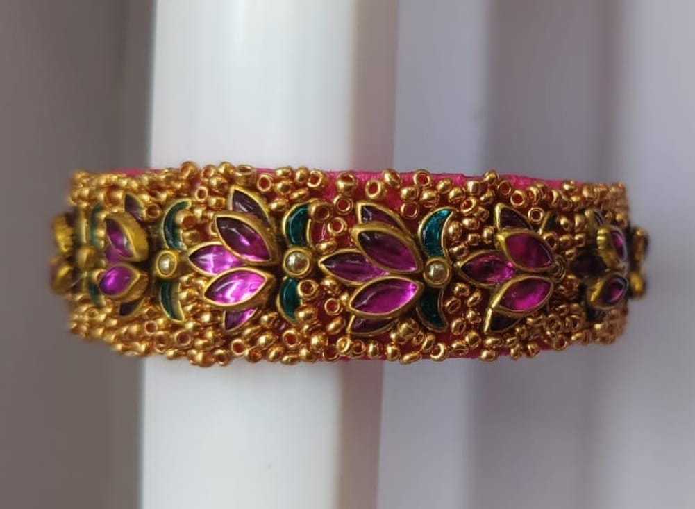 Traditional Indian Gold Plated Marathi Nath/Nose Ring