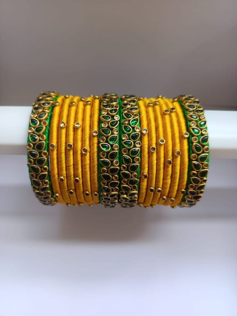 Designer Silk Thread Bangles Set of 12