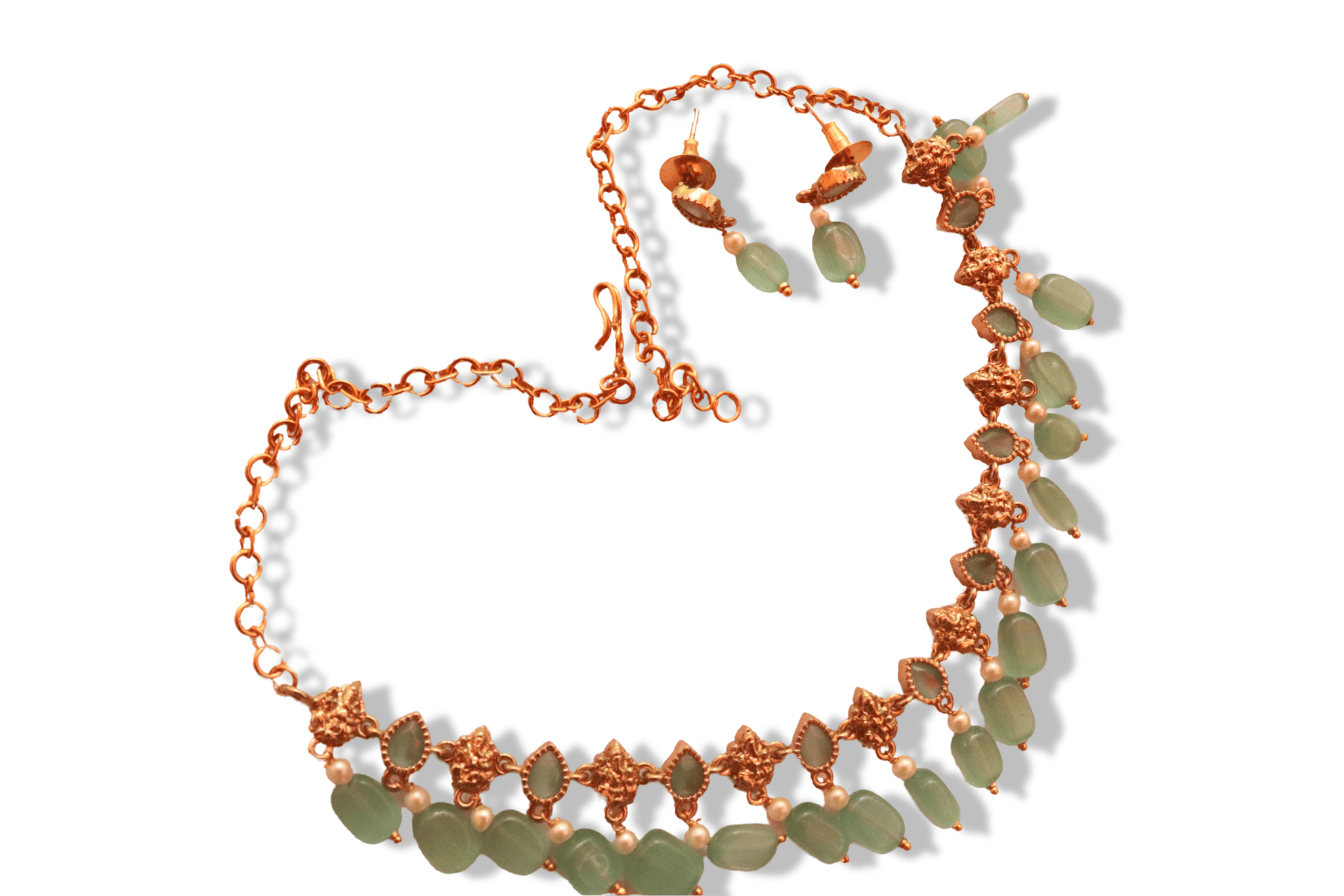 Green Stone Kundan Necklace Set