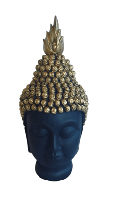 Black and Gold Buddha Head Statue