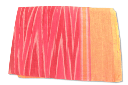 Red and Orange Handloom Cotton Saree With Blouse Piece